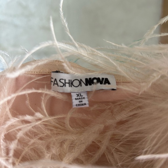 Fashion Nova show stopper, glamours feather bodysuit Never been worn - Picture 4 of 6
